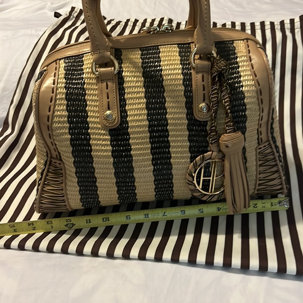 Henri Bendel leather and straw bag - Picture 5 of 11